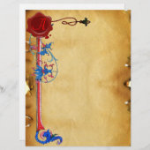 アンティークフィレンチンフローラレッドワックスシールモノグラム (正面/裏面)