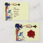 アンティークフィレンチンフローラレッドワックスシールモノグラム 名刺 (正面/裏面)