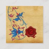 アンティークフィレンチン羊皮紙レッドワックスシールモノグラム スクエア名刺 (裏面)