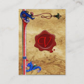 アンティークフィレンチン羊皮紙レッドワックスシールモノグラム 名刺 (裏面)