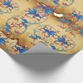 アンティークフィレンツェ羊皮紙、フローラハートモチーフ ラッピングペーパー (角)