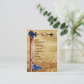 アンティークフィレンツェ茶色パーチメントモノグラム 名刺 (スタンド正面)