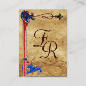 アンティークフィレンツェ茶色パーチメントモノグラム 名刺 (裏面)