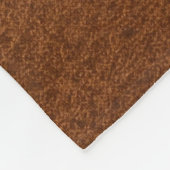 アンティークフェイクレザー&金ゴールドモノグラム フリースブランケット (角)