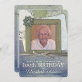 アンティークフェミニンコラージュカスタム写真 招待状 (正面/裏面)