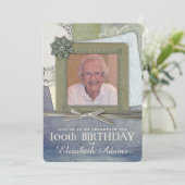 アンティークフェミニンコラージュカスタム写真 招待状 (スタンド正面)