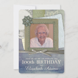 アンティークフェミニンコラージュカスタム写真 招待状