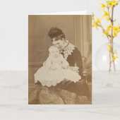 アンティークフォトマザーズおもしろいデイカード詩 カード (黄色い花)