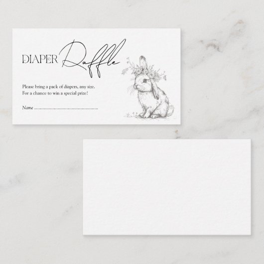 アンティークフォレストウッドランドおむつラッフル エンクロージャーカード (正面/裏面)