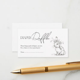 アンティークフォレストウッドランドおむつラッフル エンクロージャーカード