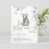 アンティークフォレスト我々は赤ちゃんシャワーを待つことができる 招待状 (スタンド正面)