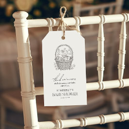 アンティークフォレスト赤ちゃんシャワーありがとうお願い ギフトタグ