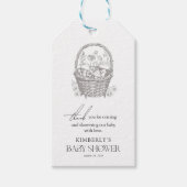 アンティークフォレスト赤ちゃんシャワーありがとうお願い ギフトタグ (正面)
