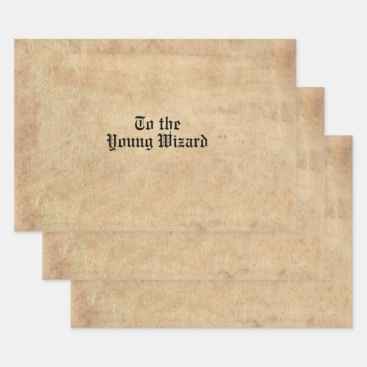 アンティークフォント付き魔法 ラッピングペーパーシート (セット)