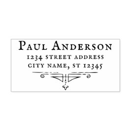 アンティークフォント+オーナメント差出人住所CC1131 ラバースタンプ