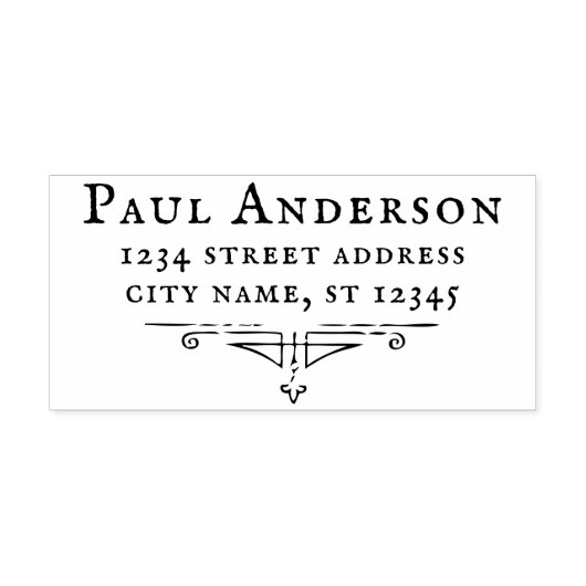 アンティークフォント+オーナメント差出人住所CC1131 ラバースタンプ (インプリント)