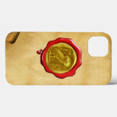 アンティークフクロウ金ゴールドイエローレッドワックスシール剤 Case-Mate iPhoneケース (裏面 (横))