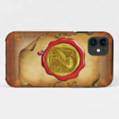 アンティークフクロウ金ゴールドイエローレッドワックスシール剤 Case-Mate iPhoneケース (裏面(横))