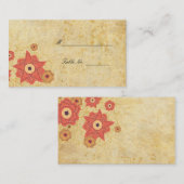 アンティークフラワーの結婚式の披露宴テーブルプレイスカード プレイスカード (正面/裏面)