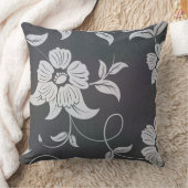 アンティークフラワーグレー クッション (ブランケット)
