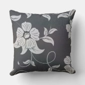 アンティークフラワーグレー クッション (裏面)