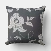 アンティークフラワーグレー クッション (正面)