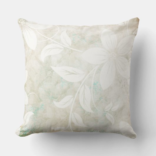 アンティークフラワーズクリームホワイト クッション (正面)