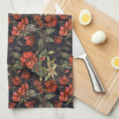 アンティークフラワーズバイアレクサンドラ調理師アカリナンダラ キッチンタオル (四つ折り)