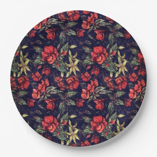アンティークフラワーズバイアレクサンドラ調理師アカリナンダラ ペーパープレート (正面)