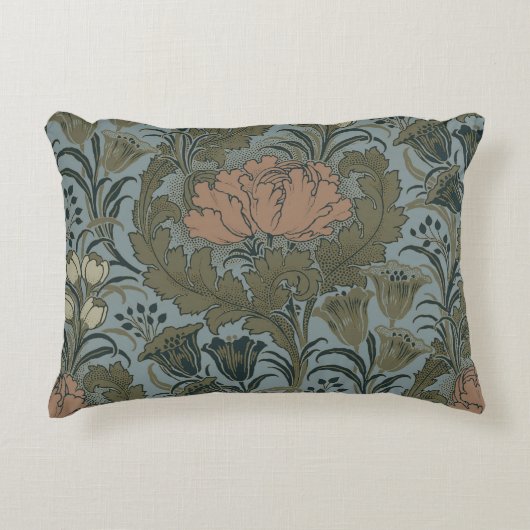 アンティークフラワーモリスガーデンフローラ壁紙 アクセントクッション (正面)