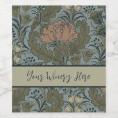 アンティークフラワーモリスガーデンフローラ壁紙 ワインラベル (シングルラベル)