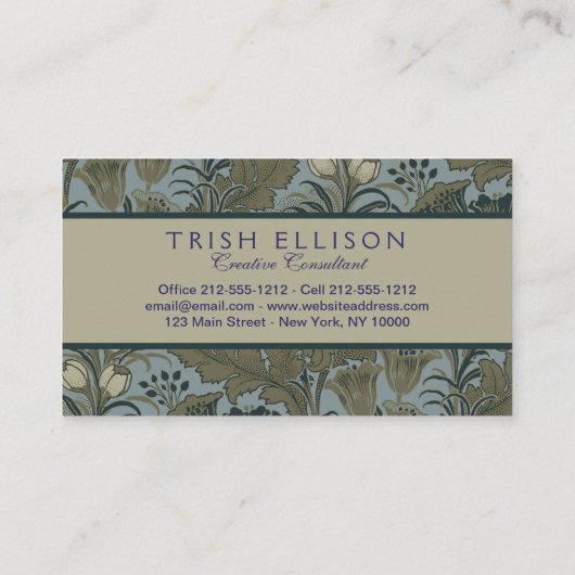 アンティークフラワーモリスガーデンフローラ壁紙 名刺 (裏面)