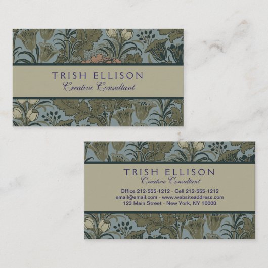 アンティークフラワーモリスガーデンフローラ壁紙 名刺 (正面/裏面)