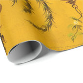 アンティークフランスのイエロートイルビクトリアンデクページ ラッピングペーパー (ロールコーナー)