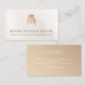 アンティークフランスのチェア金ゴールドロモノグラムのゴ 名刺 (正面/裏面)