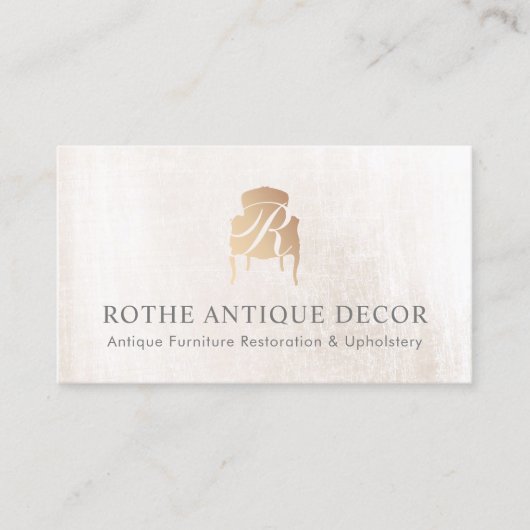 アンティークフランスのチェア金ゴールドロモノグラムのゴ 名刺 (正面)