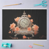 アンティークフランスのテーブルクロック2デクページ紙 薄葉紙 (クラフト)