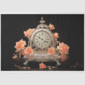 アンティークフランスのテーブルクロック2デクページ紙 薄葉紙 (正面)