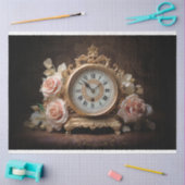 アンティークフランスのテーブルクロック3デクページ紙 薄葉紙 (クラフト)