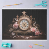 アンティークフランスのテーブルクロック4デクページ紙 薄葉紙 (クラフト)