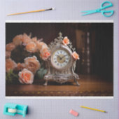 アンティークフランスのテーブル時計1デクページ紙 薄葉紙 (クラフト)