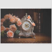 アンティークフランスのテーブル時計1デクページ紙 薄葉紙 (正面)
