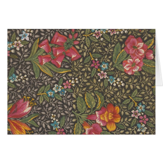 アンティークフランスのトイルドジュイ1800sフローラブランチ (正面横)