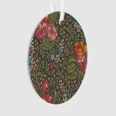 アンティークフランスのトイルドジュイ1800sフローラブランチ オーナメント (正面)