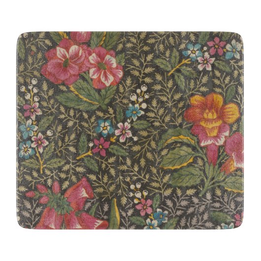 アンティークフランスのトイルドジュイ1800sフローラブランチ カッティングボード (正面)