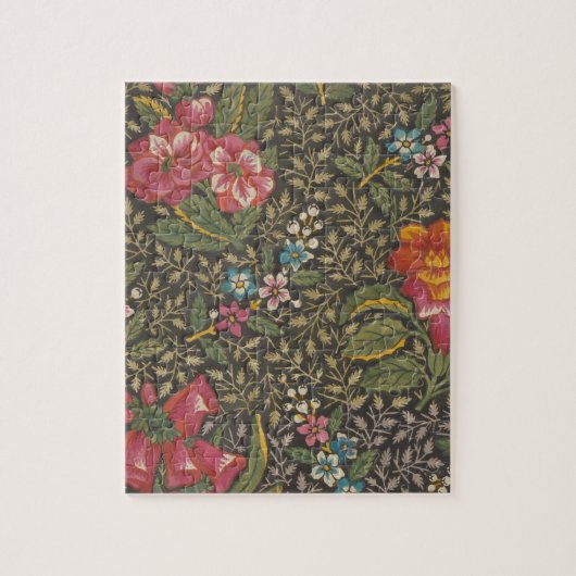 アンティークフランスのトイルドジュイ1800sフローラブランチ ジグソーパズル (縦)