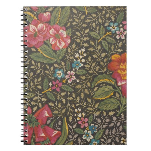 アンティークフランスのトイルドジュイ1800sフローラブランチ ノートブック (正面)