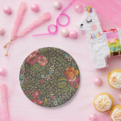 アンティークフランスのトイルドジュイ1800sフローラブランチ ペーパープレート (パーティー)