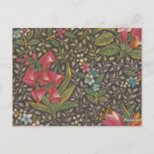 アンティークフランスのトイルドジュイ1800sフローラブランチ ポストカード (裏面)