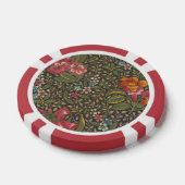 アンティークフランスのトイルドジュイ1800sフローラブランチ ポーカーチップ (シングル)